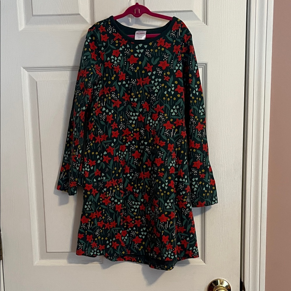 Hanna Andersson Red and Green Floral Kids Dress